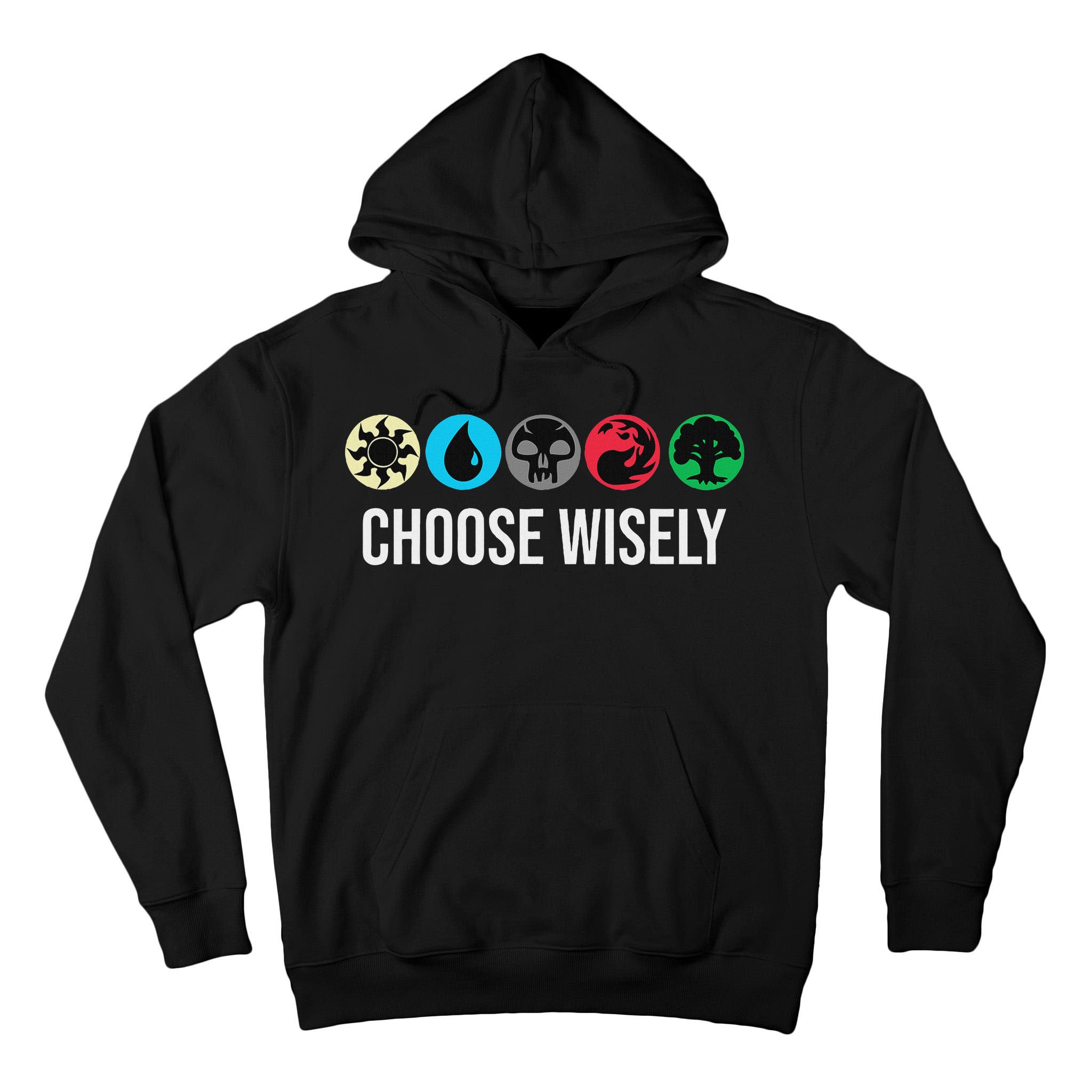 Symbols Gathering Magic Choose Wisely Blue Red Green Tall Hoodie