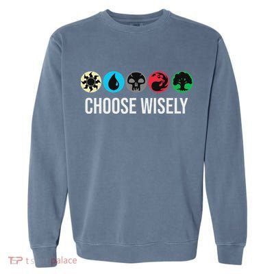 Symbols Gathering Magic Choose Wisely Blue Red Green Garment-Dyed Sweatshirt