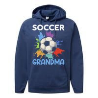 Soccer Grandma MotherS Day Gift Performance Fleece Hoodie