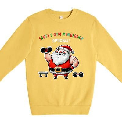 Santa’S Gym Membership FitnessWeightliftingGymgoers Premium Crewneck Sweatshirt