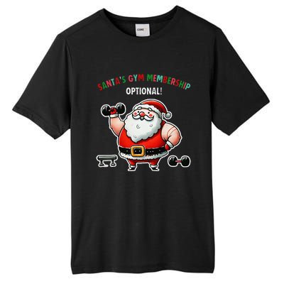 Santa’S Gym Membership FitnessWeightliftingGymgoers Tall Fusion ChromaSoft Performance T-Shirt