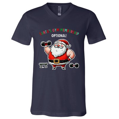 Santa’S Gym Membership FitnessWeightliftingGymgoers V-Neck T-Shirt