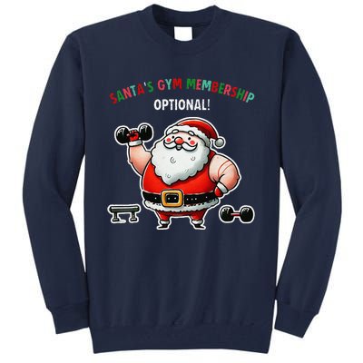 Santa’S Gym Membership FitnessWeightliftingGymgoers Tall Sweatshirt