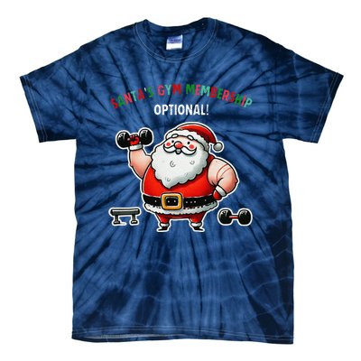 Santa’S Gym Membership FitnessWeightliftingGymgoers Tie-Dye T-Shirt