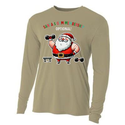 Santa’S Gym Membership FitnessWeightliftingGymgoers Cooling Performance Long Sleeve Crew