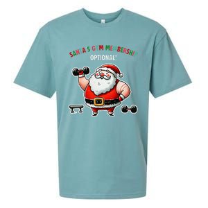 Santa’S Gym Membership FitnessWeightliftingGymgoers Sueded Cloud Jersey T-Shirt