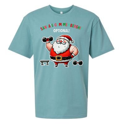 Santa’S Gym Membership FitnessWeightliftingGymgoers Sueded Cloud Jersey T-Shirt