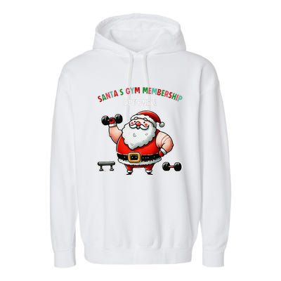 Santa’S Gym Membership FitnessWeightliftingGymgoers Garment-Dyed Fleece Hoodie