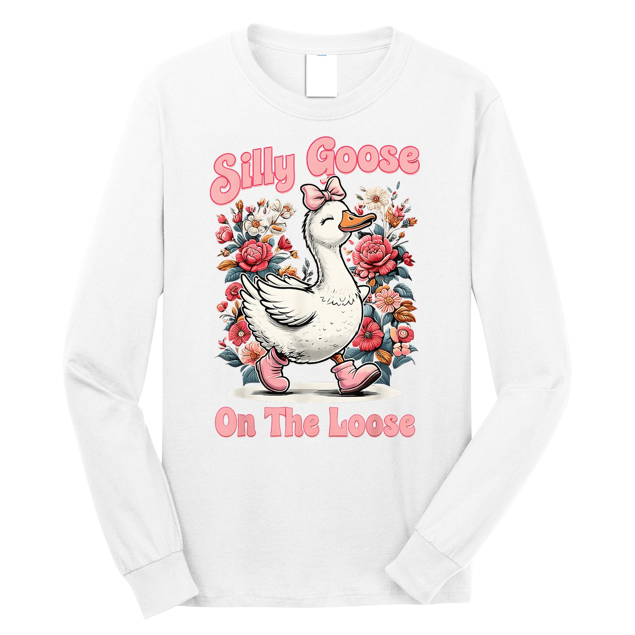 Silly Goose Mommy Floral Silly Goose Mama Mother's Day Long Sleeve Shirt