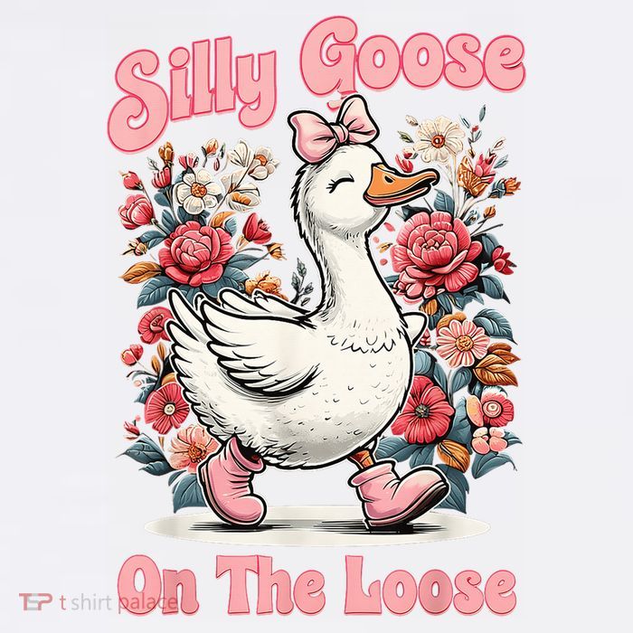 Silly Goose Mommy Floral Silly Goose Mama Mother's Day Premium T-Shirt