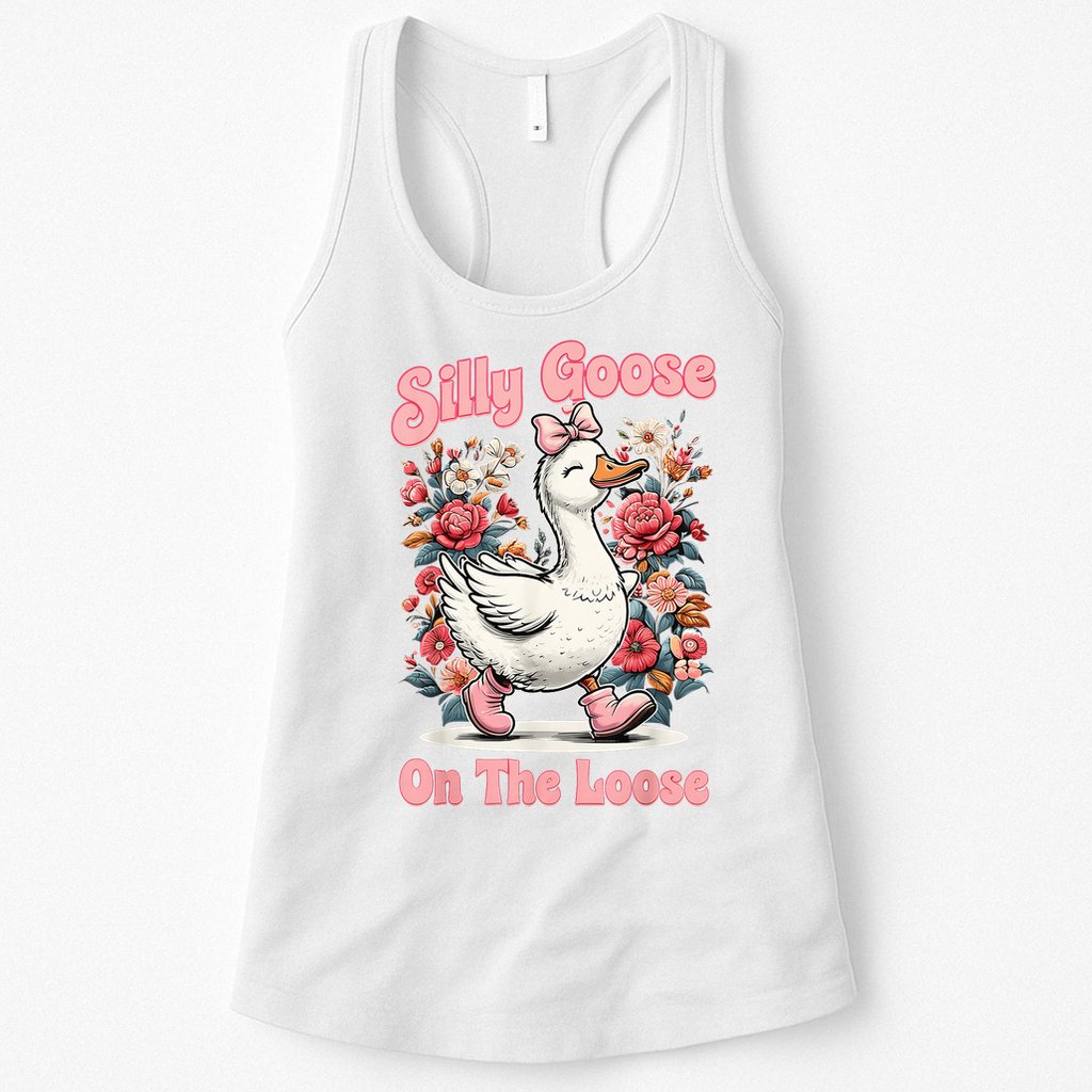 Silly Goose Mommy Floral Silly Goose Mama Mother's Day Womens Tank Top
