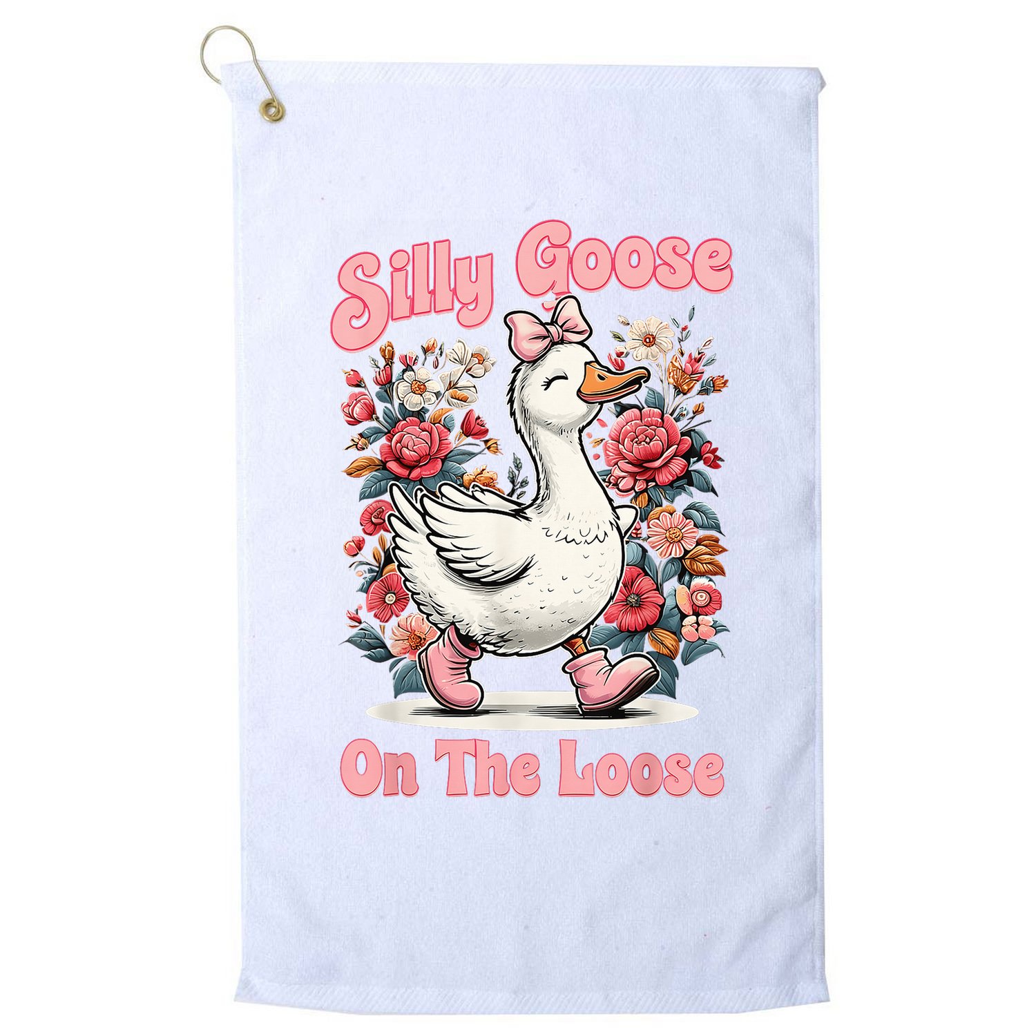 Silly Goose Mommy Floral Silly Goose Mama Mother's Day Golf Towel