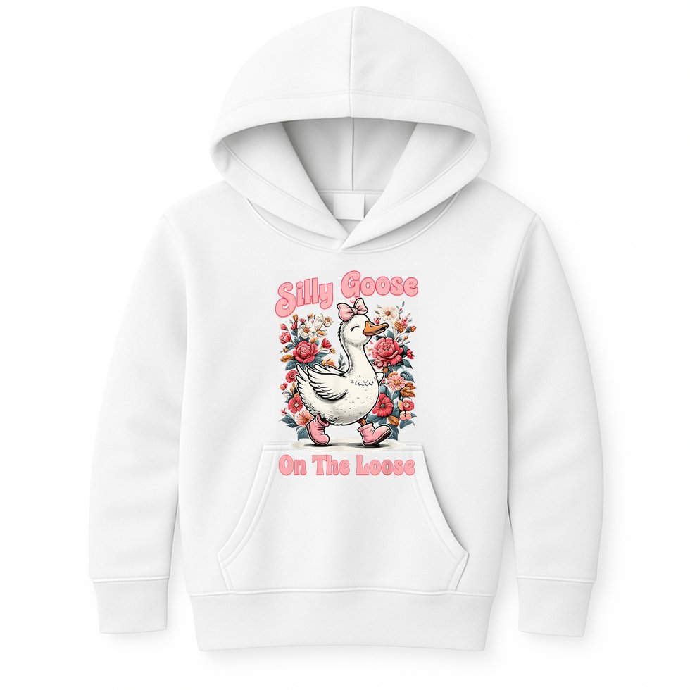 Silly Goose Mommy Floral Silly Goose Mama Mother's Day Kids Hoodie