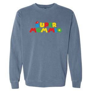 Super Gamer Mom Unleashed Celebrating Motherly Powers Garment-Dyed Sweatshirt