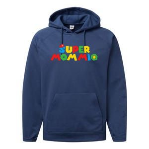 Super Gamer Mom Unleashed Celebrating Motherly Powers Performance Fleece Hoodie