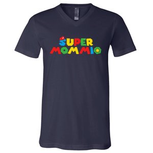 Super Gamer Mom Unleashed Celebrating Motherly Powers V-Neck T-Shirt