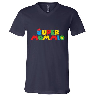 Super Gamer Mom Unleashed Celebrating Motherly Powers V-Neck T-Shirt