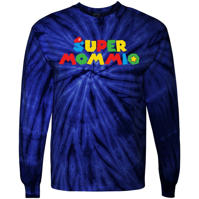 Super Gamer Mom Unleashed Celebrating Motherly Powers Tie-Dye Long Sleeve Shirt