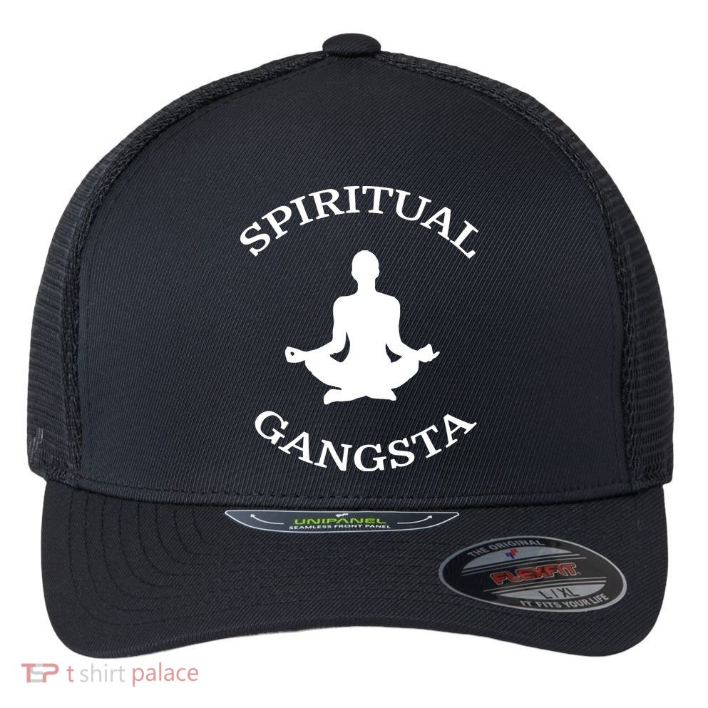 Spiritual Gangsta Men Womens Funny Yoga Flexfit Unipanel Trucker Cap