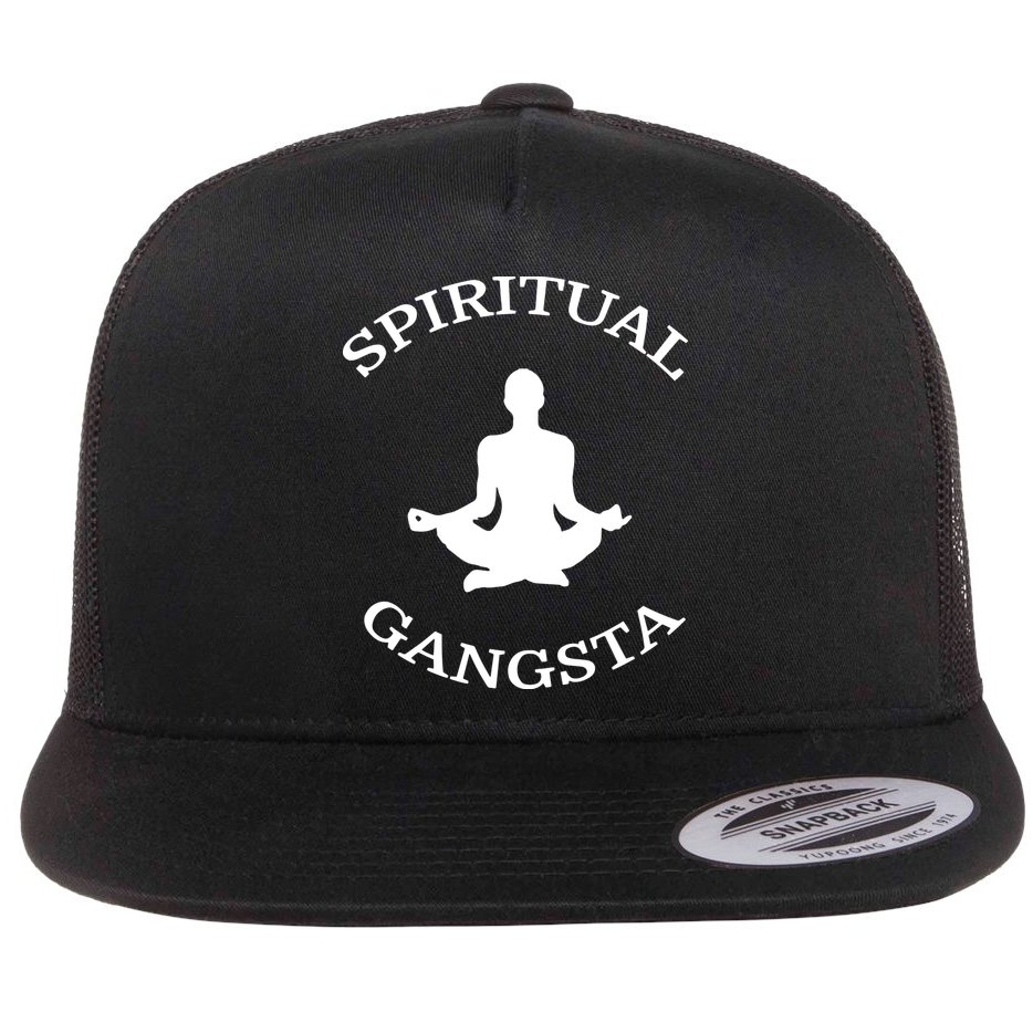 Spiritual Gangsta Men Womens Funny Yoga Flat Bill Trucker Hat