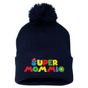 Super Gamer Mom Unleashed Celebrating Motherly Powers Pom Pom 12in Knit Beanie