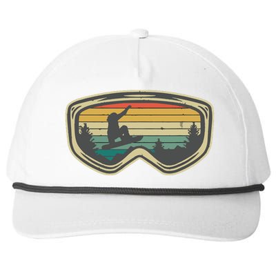 Snowboard Goggles Mountain Snowboarding Retro Vacation Gift Snapback Five-Panel Rope Hat