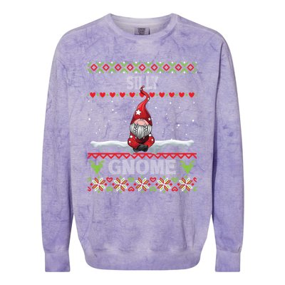 Silly Gnome Matching Family Christmas Ugly Pjs Funny Gift Colorblast Crewneck Sweatshirt