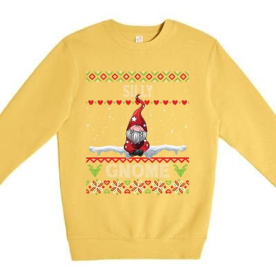 Silly Gnome Matching Family Christmas Ugly Pjs Funny Gift Premium Crewneck Sweatshirt