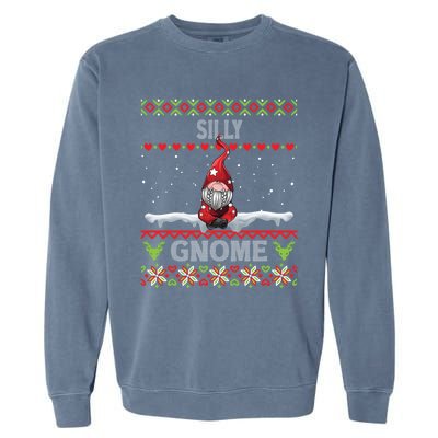 Silly Gnome Matching Family Christmas Ugly Pjs Funny Gift Garment-Dyed Sweatshirt