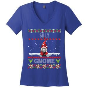 Silly Gnome Matching Family Christmas Ugly Pjs Funny Gift Women's V-Neck T-Shirt