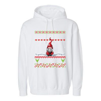 Silly Gnome Matching Family Christmas Ugly Pjs Funny Gift Garment-Dyed Fleece Hoodie