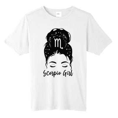 Scorpio Girl Messy Bun Zodiac Symbol Woman Birthday Costume  Tall Fusion ChromaSoft Performance T-Shirt