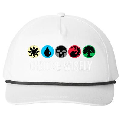 Symbols Gathering Magic Choose Wisely Blue Red Green Snapback Five-Panel Rope Hat