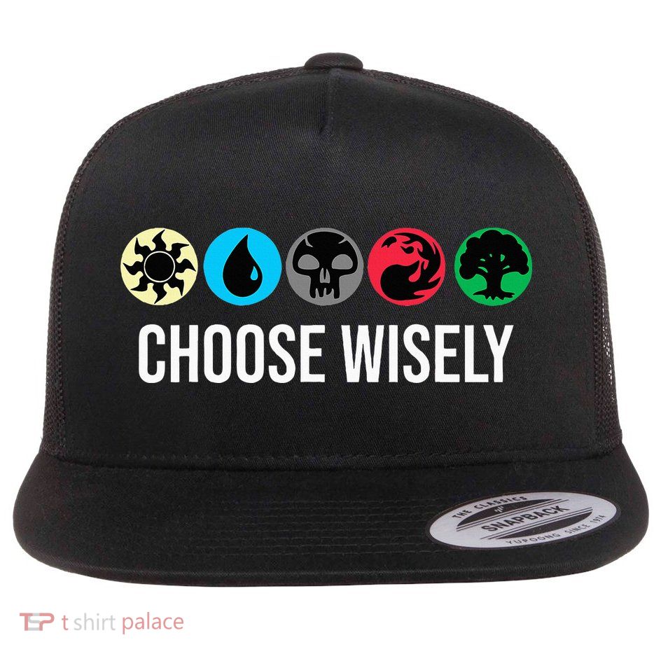 Symbols Gathering Magic Choose Wisely Blue Red Green Flatbill Hat