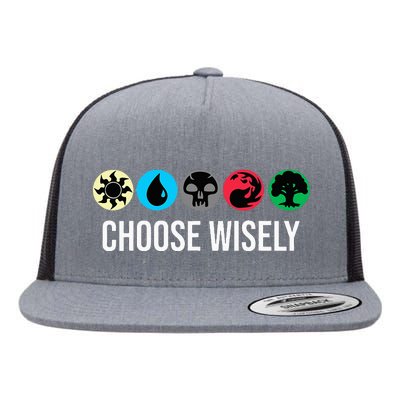 Symbols Gathering Magic Choose Wisely Blue Red Green Flat Bill Trucker Hat