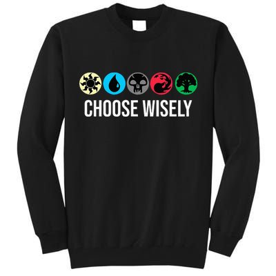 Symbols Gathering Magic Choose Wisely Blue Red Green Tall Sweatshirt