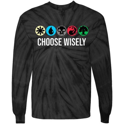 Symbols Gathering Magic Choose Wisely Blue Red Green Tie-Dye Long Sleeve Shirt