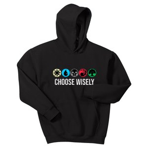 Symbols Gathering Magic Choose Wisely Blue Red Green Kids Hoodie