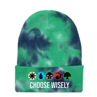 Symbols Gathering Magic Choose Wisely Blue Red Green Tie Dye 12in Knit Beanie