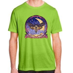 Stained Glass Moth Butterfly Moon Crest Adult ChromaSoft Performance T-Shirt