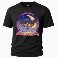 Stained Glass Moth Butterfly Moon Crest Performance Shirt