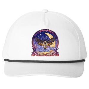 Stained Glass Moth Butterfly Moon Crest Snapback Five-Panel Rope Hat