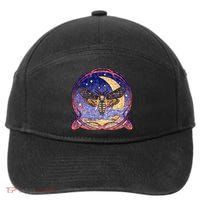 Stained Glass Moth Butterfly Moon Crest 7-Panel Snapback Hat