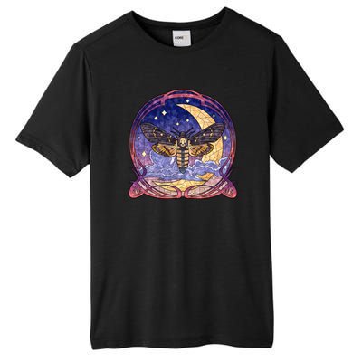 Stained Glass Moth Butterfly Moon Crest Tall Fusion ChromaSoft Performance T-Shirt