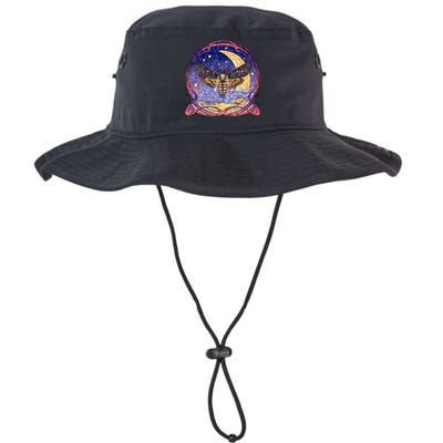 Stained Glass Moth Butterfly Moon Crest Bucket Hat