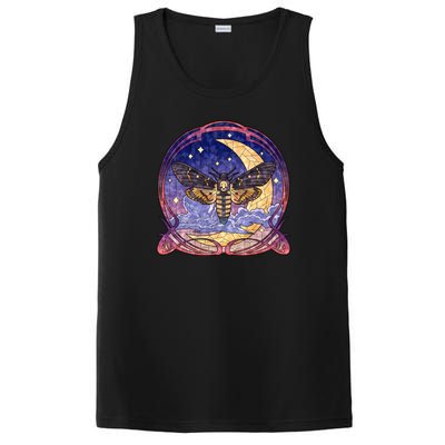 Stained Glass Moth Butterfly Moon Crest PosiCharge Competitor Tank