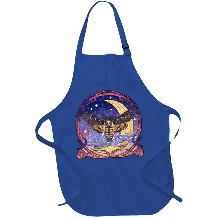 Stained Glass Moth Butterfly Moon Crest Apron