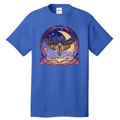 Stained Glass Moth Butterfly Moon Crest Tall T-Shirt