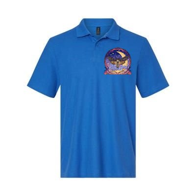 Stained Glass Moth Butterfly Moon Crest Softstyle Adult Sport Polo