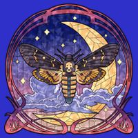 Stained Glass Moth Butterfly Moon Crest 16 in Basic Backpack